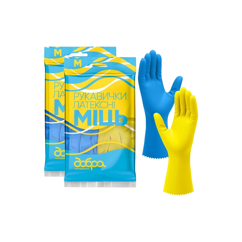 Рукавички господарські Добра Господарочка Латексні Міць Розмір М (4820086523745) - фото 1