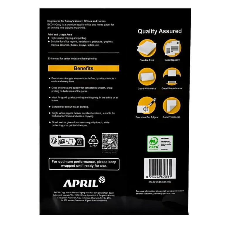 Папір A4, 80 г, 500 л, APRIL EKON COPY класc C, APRIL (OP-EKON-A4-80-C) - фото 3