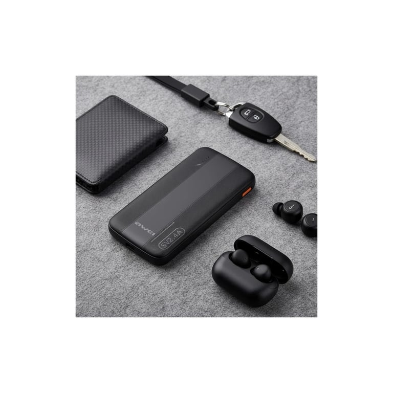 Батарея універсальна AWEI 10000mAh P20K, 12W, Black (6954284009744) - фото 6