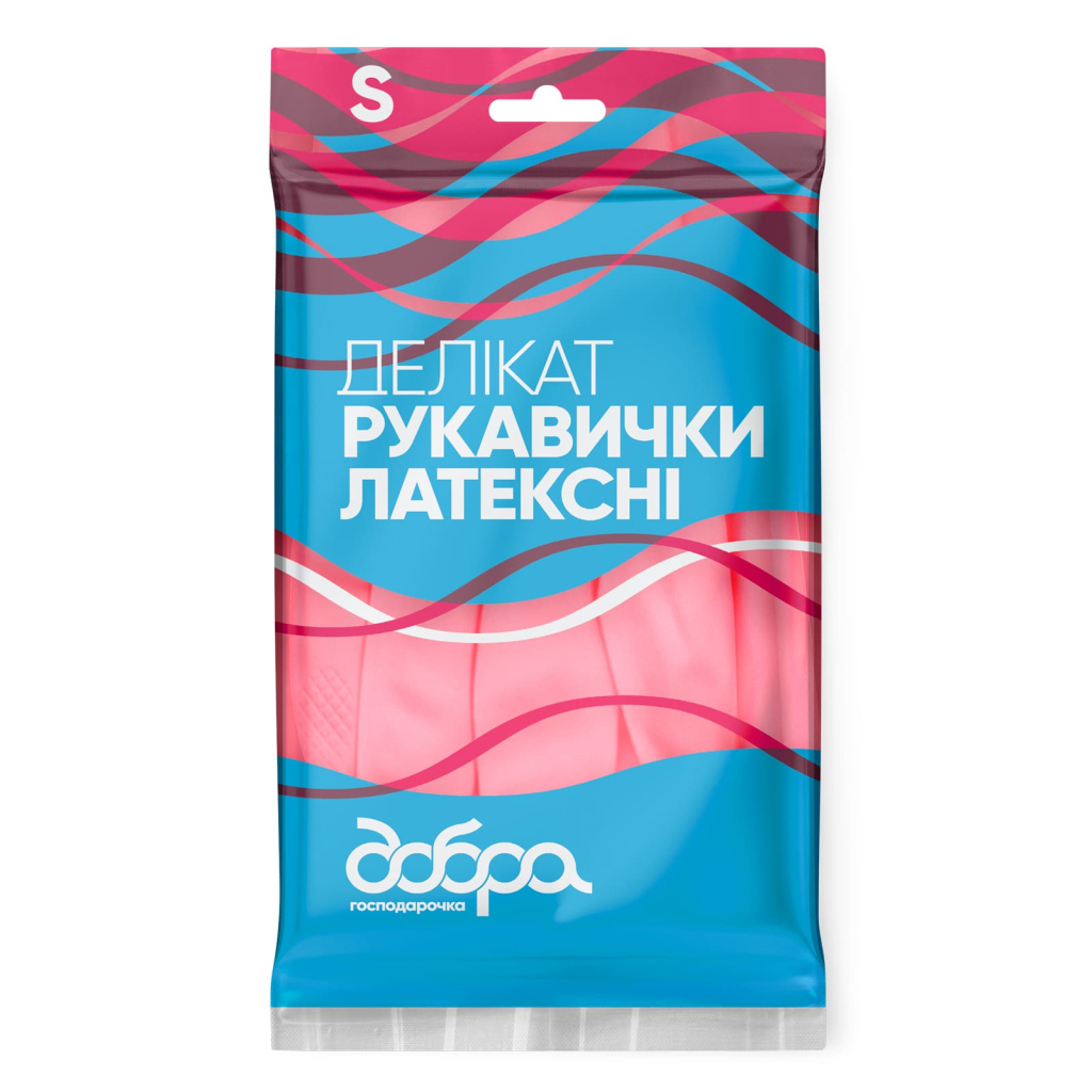 Рукавички господарські Добра Господарочка Латексні Делікат Розмір S (4820086523677) - фото 1