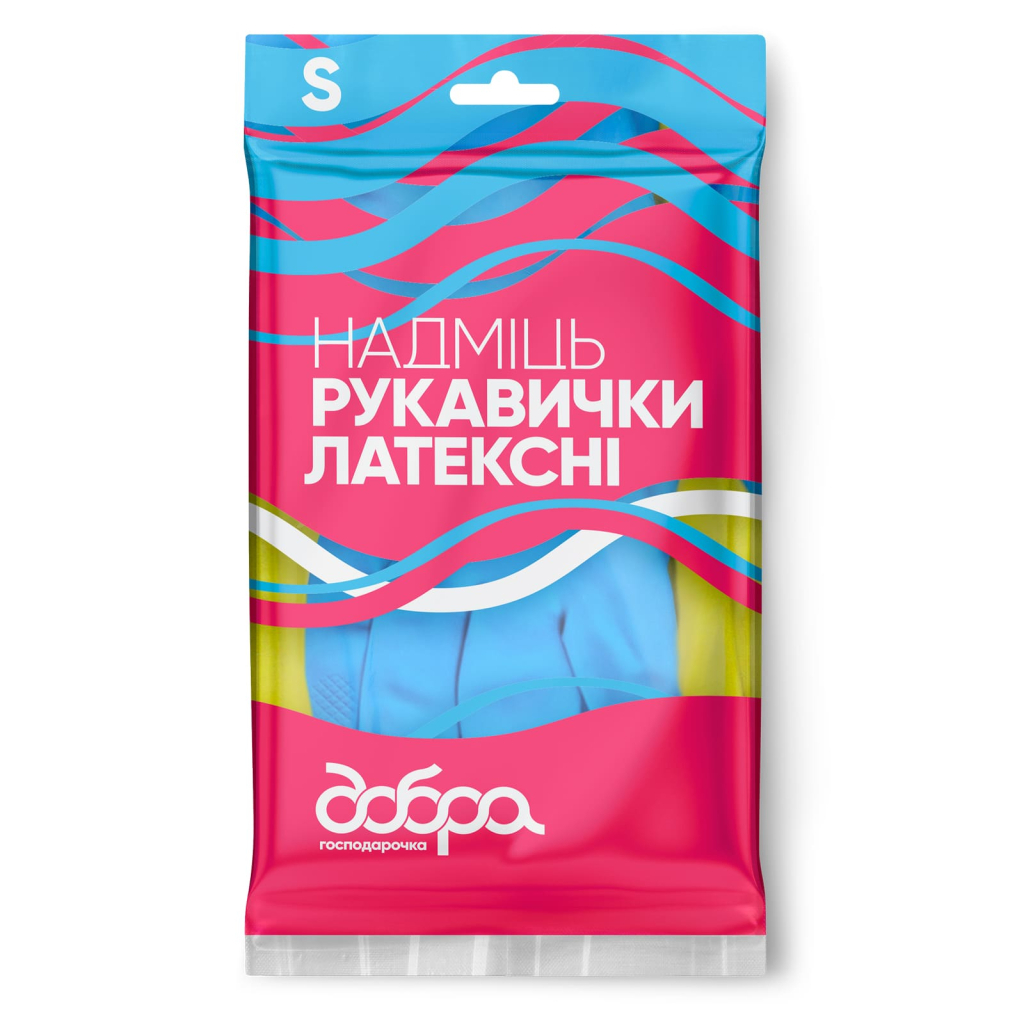Рукавички господарські Добра Господарочка Латексні Надміць Розмір S (4820086523769) - фото 1