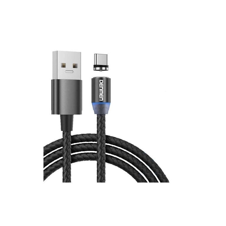 Дата кабель USB 2.0 AM to USB-C magnetic black Denmen (DN-D09T-BK) - фото 1