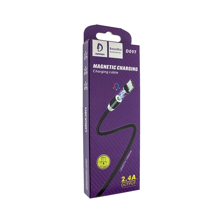 Дата кабель USB 2.0 AM to USB-C magnetic black Denmen (DN-D09T-BK) - фото 2
