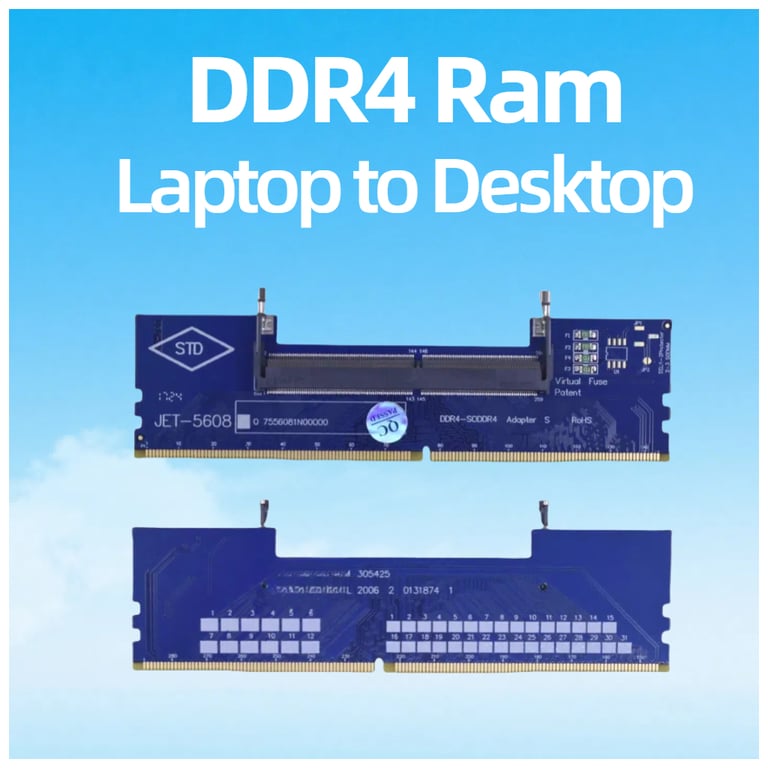 Конвертор Dynamode DDR4 Laptop SO-DIMM to Desktop DIMM RAM Memory (DM-DDR4-DIMM-Converter) - фото 2