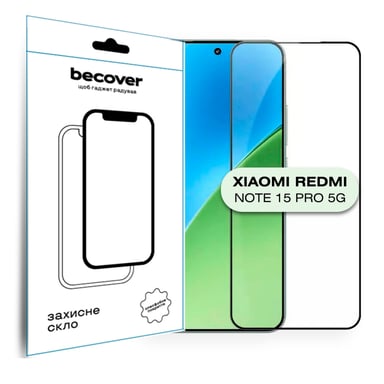 Скло захисне BeCover Xiaomi Redmi Note 15 Pro 5G Black (714891) - фото 1