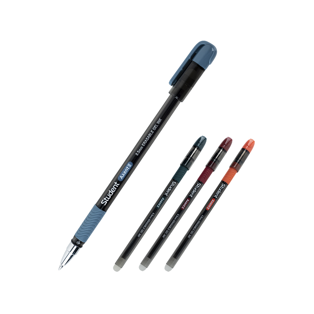 Ручка гелева Axent пиши-стирай Student, чорна в асортименті (AG1071-01-A) - фото 1