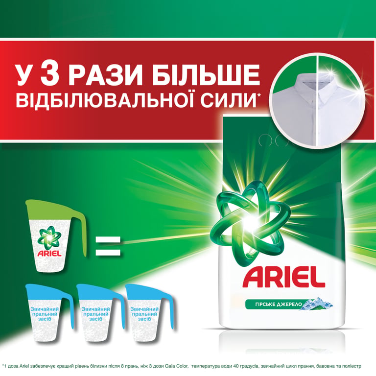 Пральний порошок Ariel Гірське джерело 5 кг (8006530178112) - фото 8