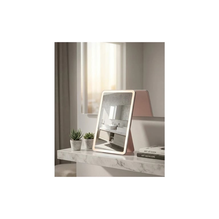 Дзеркало Xiaomi Leather case mirror pink (FM001/FM007) - фото 4