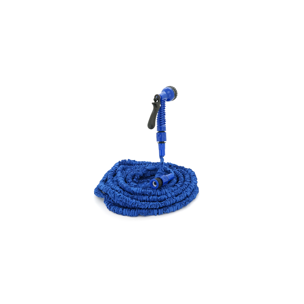 Шланг для поливу Voltronic 10-30м/100ft + розпилювач, насадка на кран, Blue/Green, Box (Garden hose 10-30) - фото 1