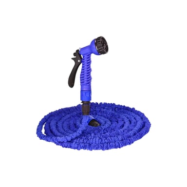 Шланг для поливу Voltronic 25-75м/250ft + розпилювач, насадка на кран, Blue/Green, Box (Garden hose 25-75) - фото 1