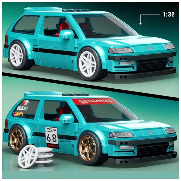 Конструктор Mattel Brick Shop Speed Honda Custom 90 Civic EF (JHF62) - фото 8
