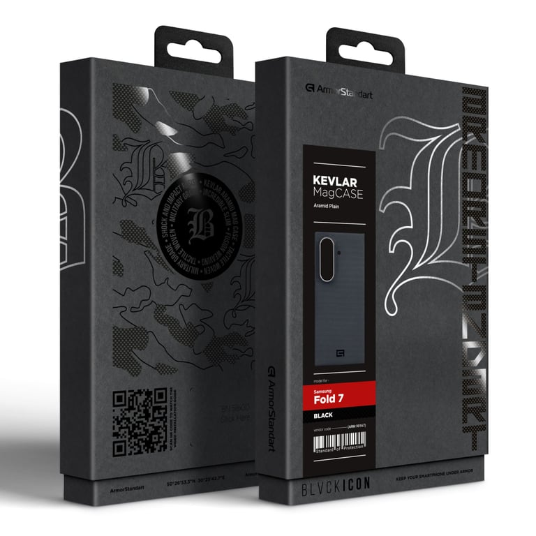 Чохол до мобільного телефона Armorstandart BlackIcon Aramid Plain MagCase Samsung Fold 7 Black (ARM90167) - фото 4