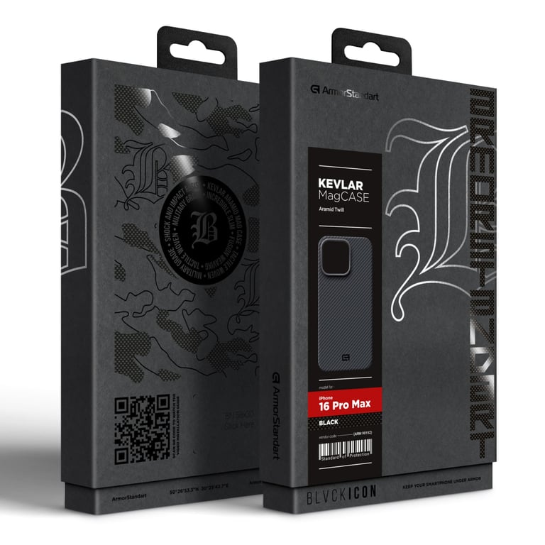Чохол до мобільного телефона Armorstandart BlackIcon Aramid Twill MagCase Apple iPhone 16 Pro Max Black (ARM90152) - фото 2