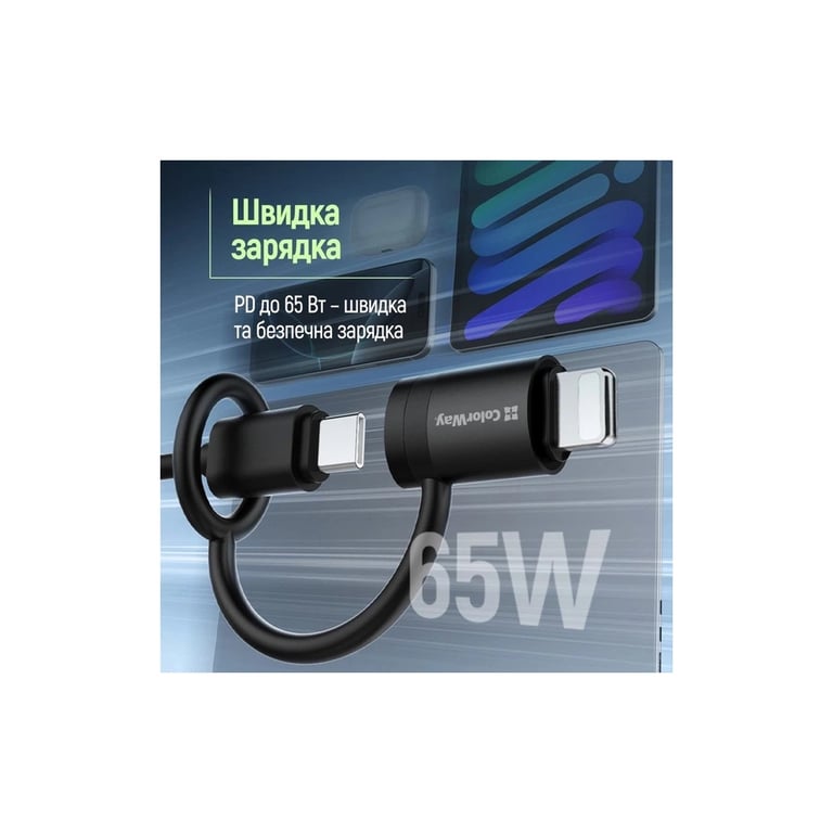 Перехідник USB-C F to Lightning M black ColorWay (CW-AD-LC) - фото 8