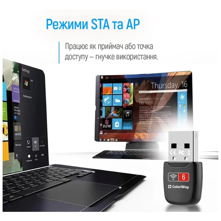 Мережева карта Wi-Fi ColorWay CW-AD-W1 - фото 9