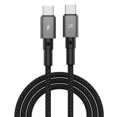 Дата кабель USB-C to USB-C 1.0m 100W black Grand-X (CC-08B) - фото 1