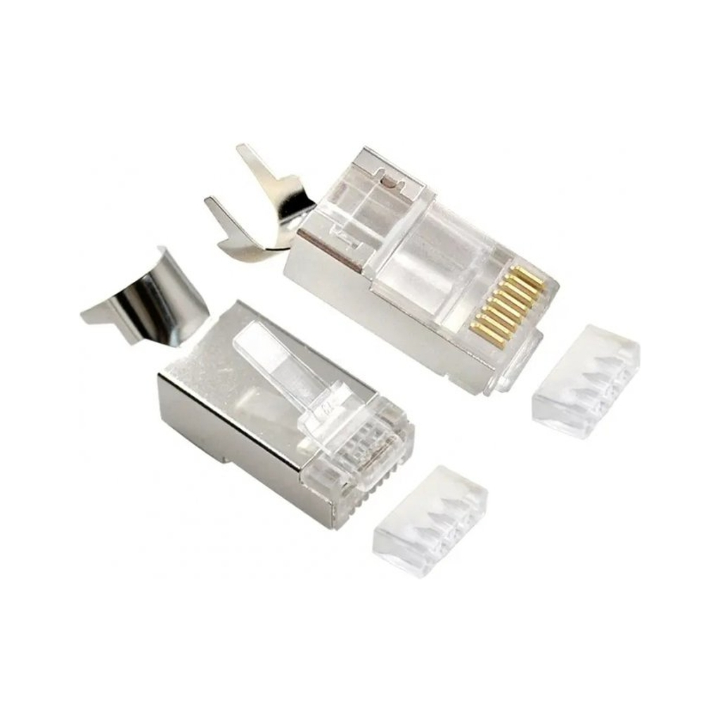 Конектор RJ45 cat.7 FTP 8P8C * 10 (наскрізні отв., позолоч. конт.) Cablexpert (LC-PTF7-01/10) - фото 1