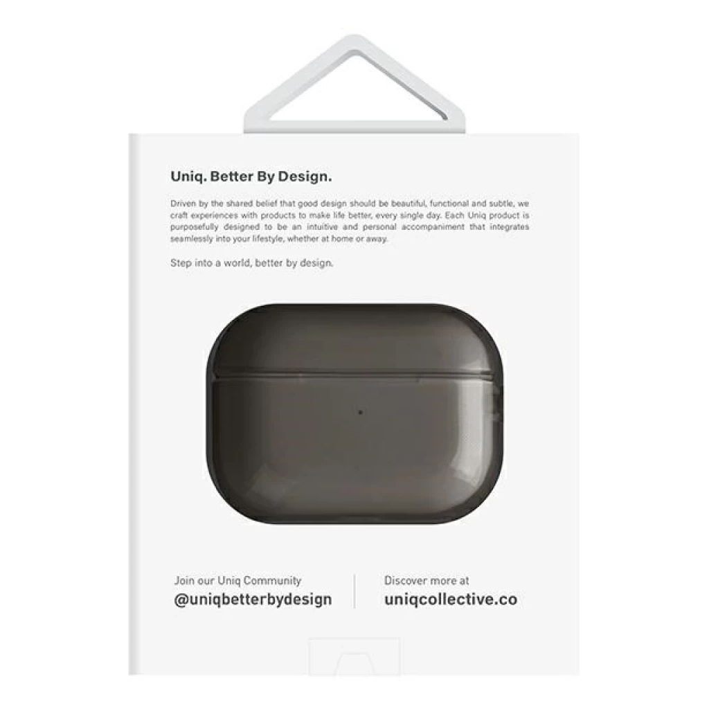 Чохол для навушників Uniq Glase AirPods Pro 2 gen Glossy Smoke (8886463683590) - фото 4 Чохол для навушників Uniq Glase AirPods Pro 2 gen Glossy Smoke (8886463683590) - фото 4