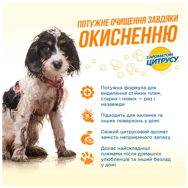 Спрей для тварин OUT! Orange Oxy Stain & Odor Remover для видалення плям і запаху від життєдіяльності собак та котів 9 (0010279700624) - фото 2