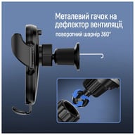 Універсальний автотримач ColorWay ClampSnap Holder Black (CW-CHMH19-BK) - фото 8