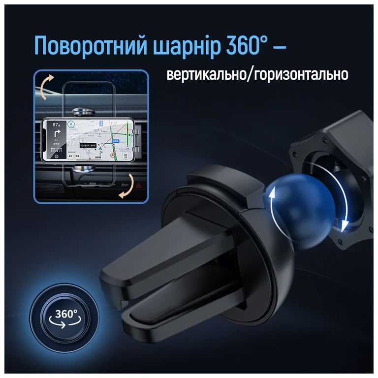 Універсальний автотримач ColorWay Grip Holder Black (CW-CHMH20-BK) - фото 8