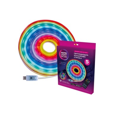 Світлодіодна стрічка ELM LS-10C Neon 8W/5V30 Led/RGB IP65 5м (19-0018) - фото 1