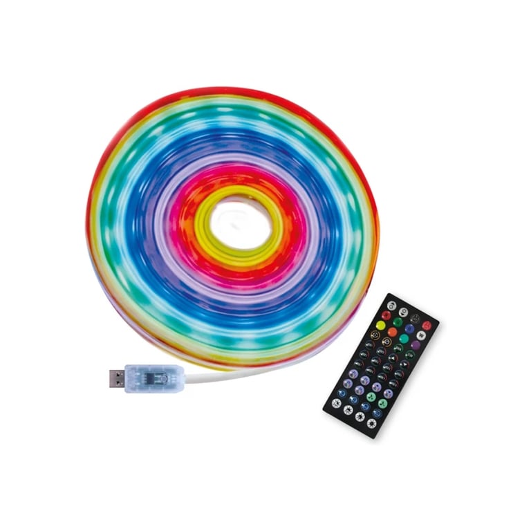 Світлодіодна стрічка ELM LS-10C Neon 8W/5V30 Led/RGB IP65 5м (19-0018) - фото 2