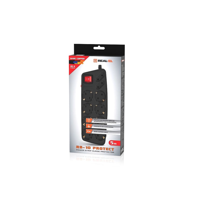 Мережевий фільтр живлення REAL-EL RS-Protect 505, 5m, black (EL122300046) - фото 8