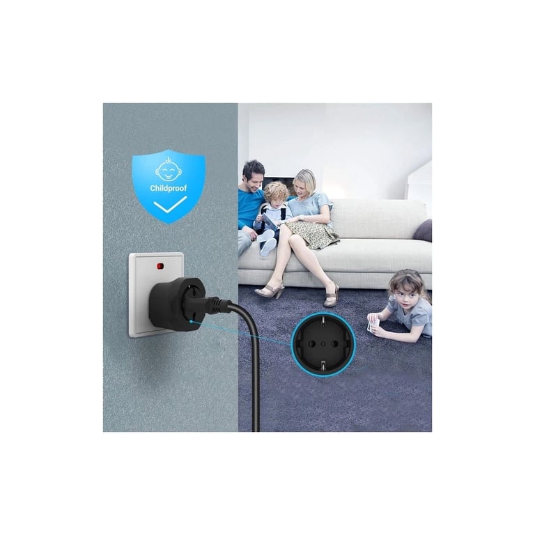 Перехідник EU to UK 220V black Essager (ECTZH-YCC01-Z) - фото 7