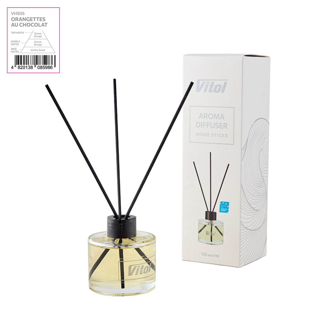 Ароматизатор для автомобіля VITOL Home Sticks Orangettes au Chocolat 130 мл (VHS05) - фото 1