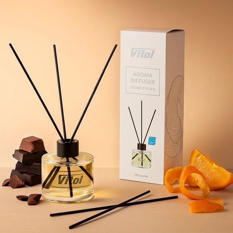 Ароматизатор для автомобіля VITOL Home Sticks Orangettes au Chocolat 130 мл (VHS05) - фото 6