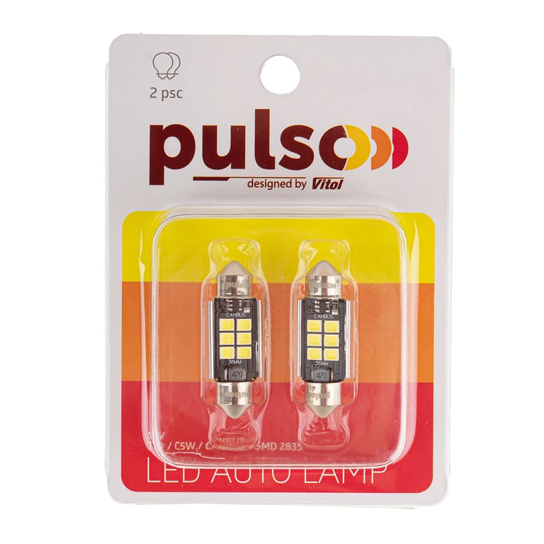 Автолампа PULSO LED C5W/36мм/CANBUS/9SMD-2835/12v/2,9W/315lm White (LP-36C5W) - фото 2