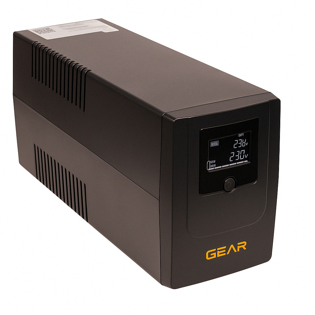 Пристрій безперебійного живлення GEAR GU-1000PLCD - фото 1 Пристрій безперебійного живлення GEAR GU-1000PLCD - фото 1