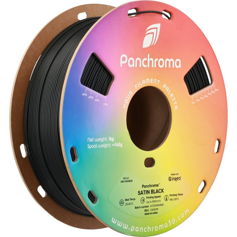 Пластик для 3D-принтера Polymaker PLA PANCHROMA SATIN 1,75mm 1kg BLACK (CA05011) - фото 1