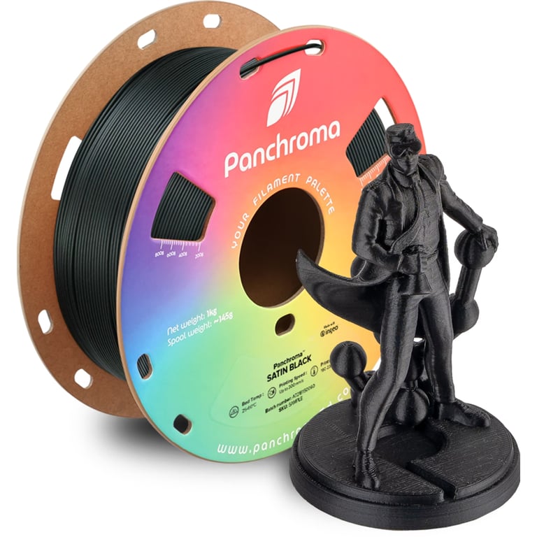 Пластик для 3D-принтера Polymaker PLA PANCHROMA SATIN 1,75mm 1kg BLACK (CA05011) - фото 3