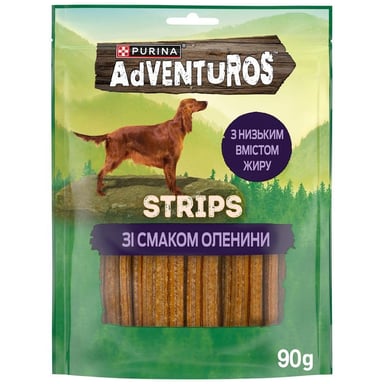 Ласощі для собак Purina AdVENTuROS Смужки зі смаком оленини 90 г (7613035516472) - фото 1
