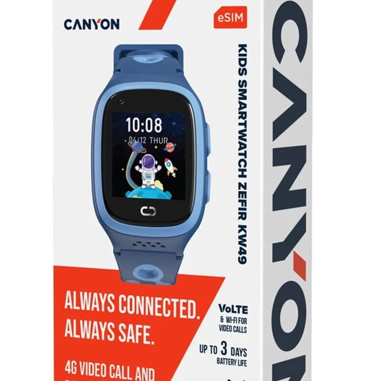 Смарт-годинник Canyon ZEFIR KW-49 E-SIM 4G GPS Blue Дитячий смарт-годинник (CNE-KW49BL) - фото 7