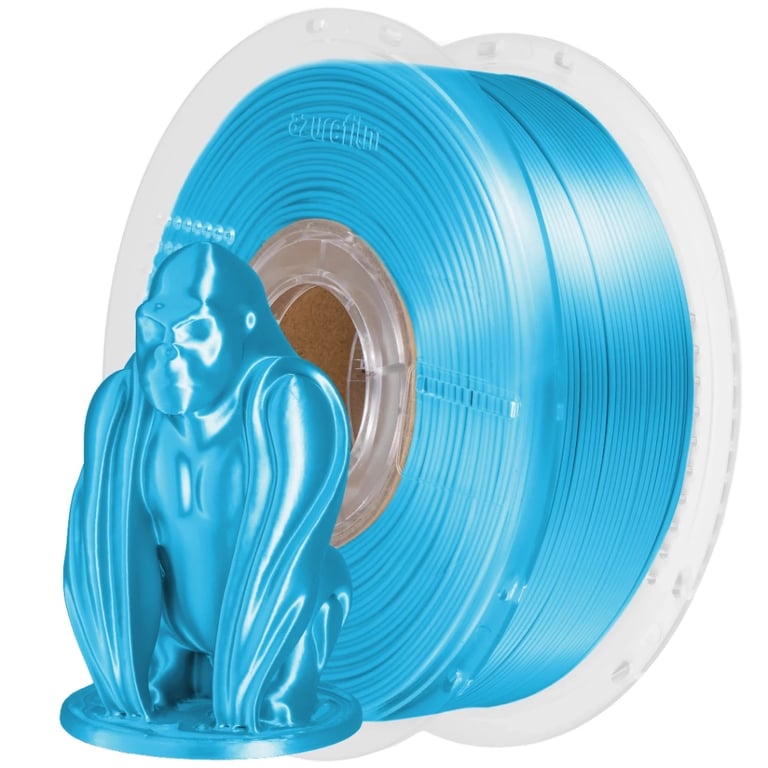 Пластик для 3D-принтера AzureFilm PLA SILK 1,75mm 1kg Sky Blue (FL171-5015) - фото 1