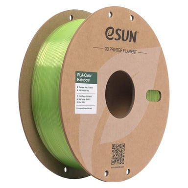 Пластик для 3D-принтера eSUN PLA Clear Rainbow 1,75mm 1kg GREEN-Crystal (PLA-CLRB175O-CG1P1) - фото 1