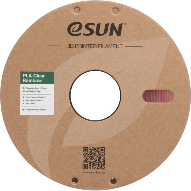 Пластик для 3D-принтера eSUN PLA Clear Rainbow 1,75mm 1kg PINK-Crystal (PLA-CLRB175O-CP1P1) - фото 2