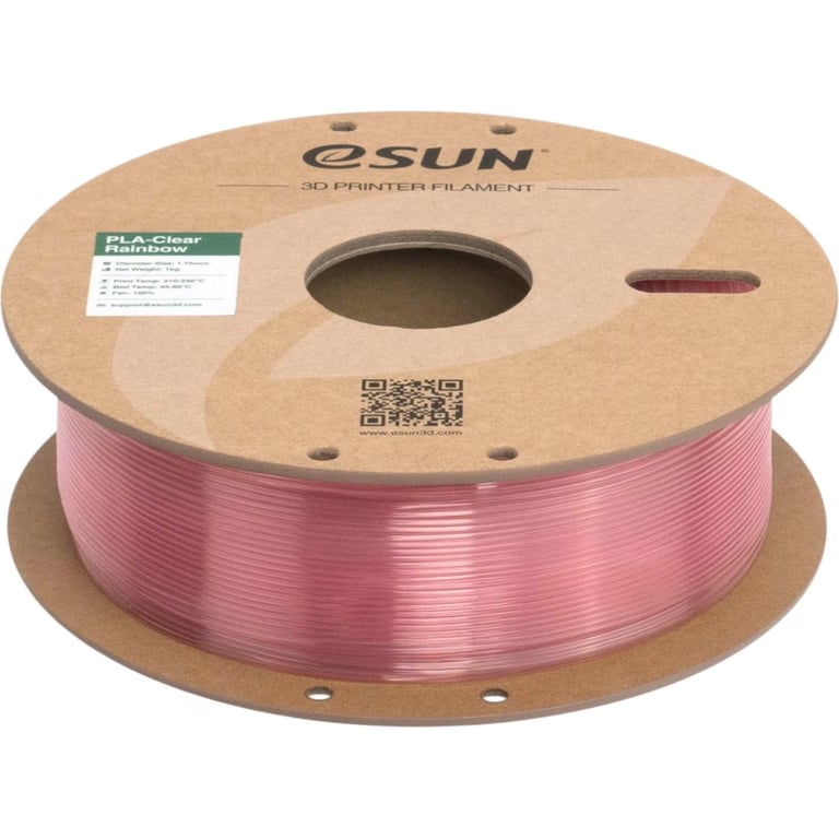 Пластик для 3D-принтера eSUN PLA Clear Rainbow 1,75mm 1kg PINK-Crystal (PLA-CLRB175O-CP1P1) - фото 3