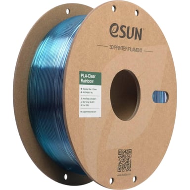 Пластик для 3D-принтера eSUN PLA Clear Rainbow 1,75mm 1kg PURPLE BLUE CYAN (PLA-CLRB175RB-ZUCY1P1) - фото 1
