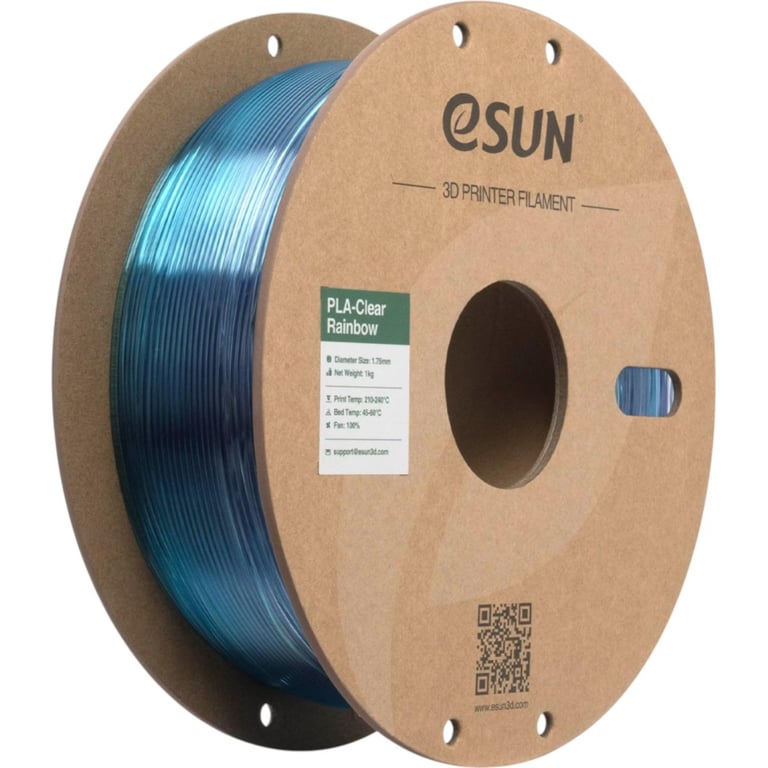 Пластик для 3D-принтера eSUN PLA Clear Rainbow 1,75mm 1kg PURPLE BLUE CYAN (PLA-CLRB175RB-ZUCY1P1) - фото 1