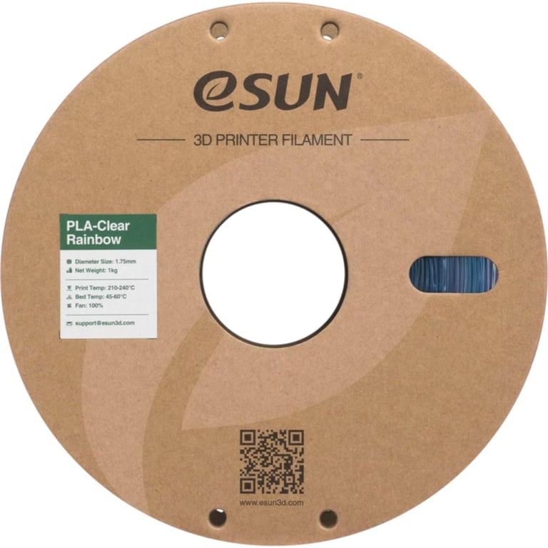Пластик для 3D-принтера eSUN PLA Clear Rainbow 1,75mm 1kg PURPLE BLUE CYAN (PLA-CLRB175RB-ZUCY1P1) - фото 2