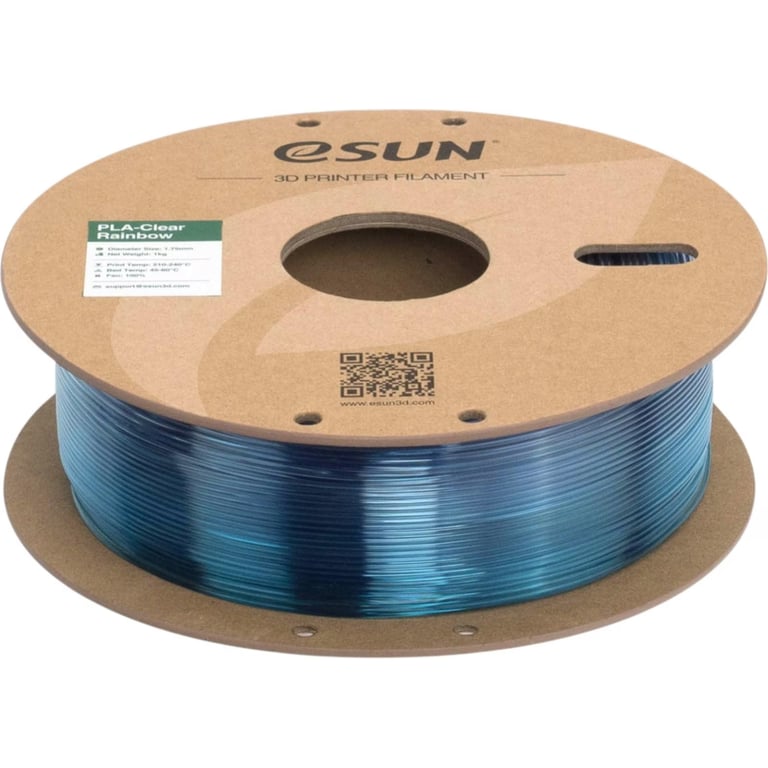 Пластик для 3D-принтера eSUN PLA Clear Rainbow 1,75mm 1kg PURPLE BLUE CYAN (PLA-CLRB175RB-ZUCY1P1) - фото 3