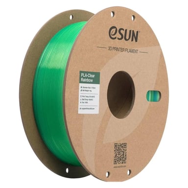 Пластик для 3D-принтера eSUN PLA Clear Rainbow 1,75mm 1kg Transl BLUE GREEN (PLA-CLRB175T-UG1P1) - фото 1
