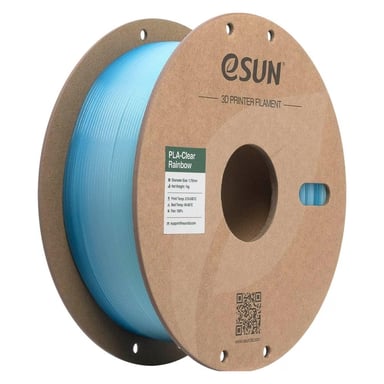 Пластик для 3D-принтера eSUN PLA Clear Rainbow 1,75mm 1kg Transl BLUE WHITE (PLA-CLRB175T-UW1P1) - фото 1