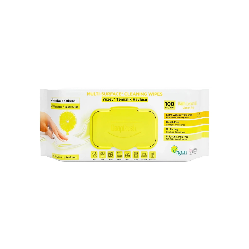 Серветки для прибирання Deep Fresh Lemon Вологі 100 шт. (8681554631883) - фото 1 Серветки для прибирання Deep Fresh Lemon Вологі 100 шт. (8681554631883) - фото 1