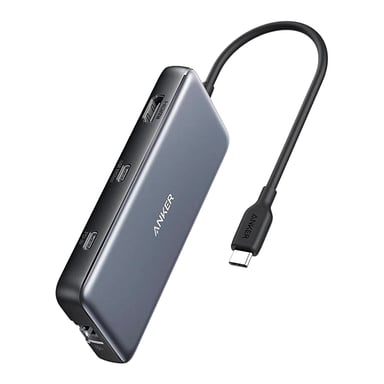 Концентратор USB-C 8-in-1 1xUSB-C PD100W + 1xHDMI + 2xUSB-A + 1xUSB-C 10Gbps + 1xRJ45 + SD black Anker (A83830A2) - фото 1