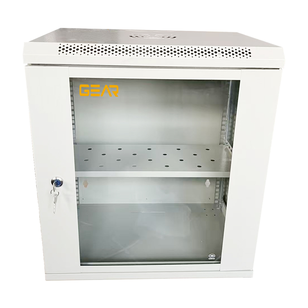 Шафа настінна GEAR 12U 19" 530x400x600 мм, + полка 19", grey (GWMSN-12U-530-400G) - фото 1
